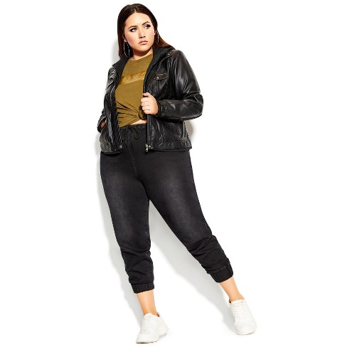 CCX | Women's Plus Size Layered Hoodie Jacket - black - 18W