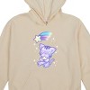 Kawaii Cat Shooting Star Youth Off-White Long Sleeve Hooded Sweatshirt With 3D Bear Ears - 2 of 3