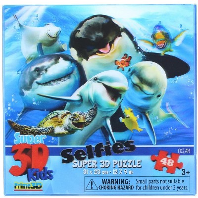 PowerHouse Toys LLC Ocean Selfie 48 Piece Super 3D Kids Jigsaw Puzzle