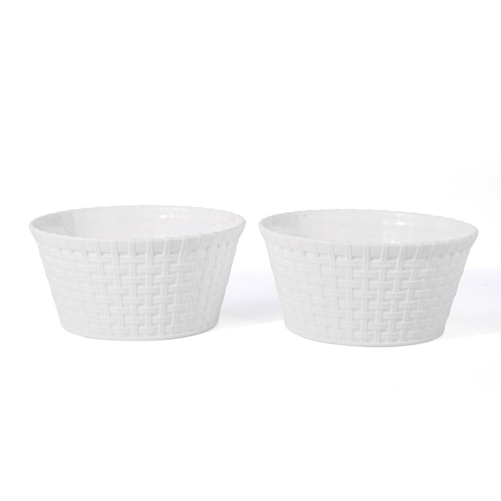 37oz Plastic Woven Baskets White - Bullseye's Playground™ (26 Pack)