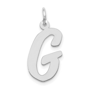 Black Bow Jewelry 14k White Gold, Madison Collection LG Classic Script Initial G Pendant - 1 of 4