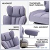 Efomao Desk Office Chair 400LBS, Big and Tall PU Leather Computer Chair, Executive Office Chair with Footrest and Lumbar Support (Light Purple) - 3 of 4