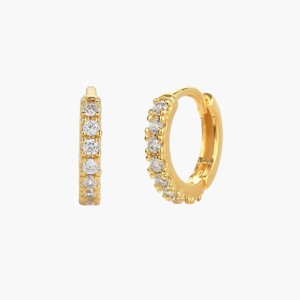 Bearfruit Jewelry Sterling Silver 18k Gold Plated Ophelia Huggies Hoops - 1 of 4
