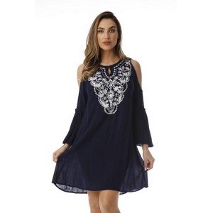 Riviera Sun Cold Shoulder Dress 21825-BLK-1X - 1 of 3