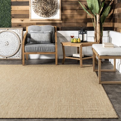 Nakia 4' x 6' Natural Brown Synthetic Indoor/Outdoor Area Rug