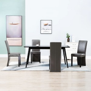 vidaXL Dining Chairs 4 pcs Gray Faux Leather - 1 of 4