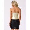 INSPIRE CHIC Women's Summer Sleeveless Off Shoulder Slim Fit Shiny Tube Top - 4 of 4
