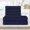 Modern Ribbed Cotton  Assorted Towel Set by Blue Nile Mills - 2 of 4