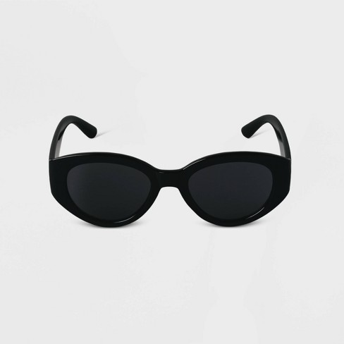 Women's Plastic Oval Sunglasses - A New Day™ Black : Target