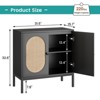 Rattan Buffet Storage Cabinet, Sideboard with Adjustable Shelves, Small Accent Cabinet with 2-Tier Storage for Living Room, Dining Room, Hallway - 2 of 4