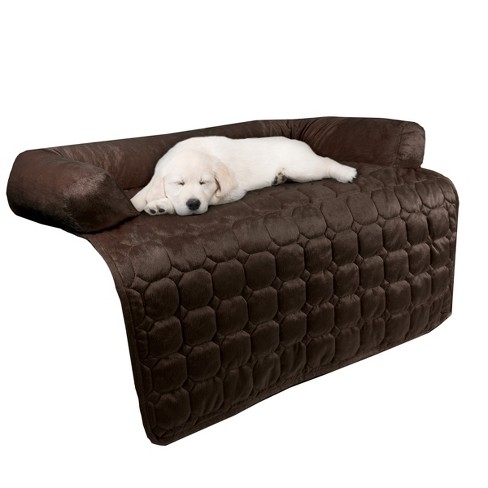 SureFit Pet Otis Quilted 3-Sided Bolster Pet Bed, Waterproof Couch Protector - 28x32 - Sable