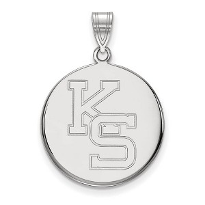 Black Bow Jewelry 14k White Gold Kansas State Wildcats NCAA Large Pendant - 1 of 3