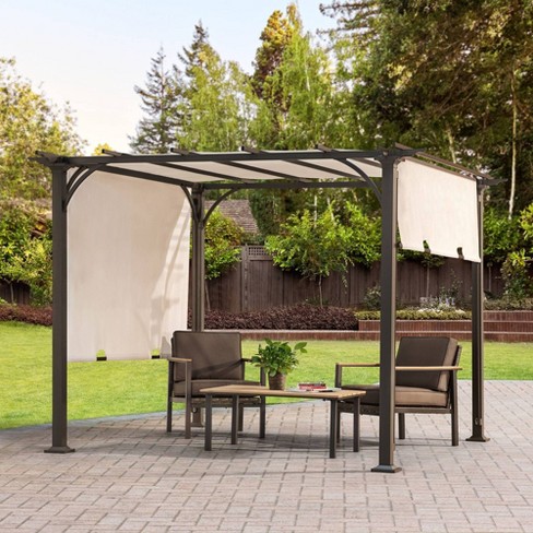 8 X8 Adjustable Shade Pergola Outdoor Replacement Canopy Beige