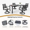 TiramisuBest 5-Piece Modern Patio Dining Set-Rectangular Table&4 Swivel Chairs,Cast Aluminum,Rust-Free,Black,Cushions,Weather-Resistant for Garden - 4 of 4