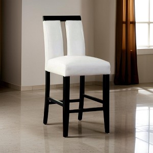 Royal Hampton II Contemporary Counter Height Chair, White And Black Finish, Set of 2 - 1 of 4