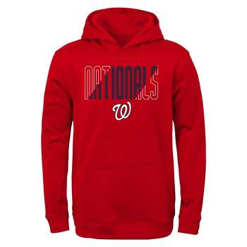 MLB Washington Nationals Boys' Line Drive Poly Hooded Sweatshirt