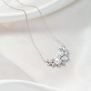 HOPE LOVE SHINE Pearl and Diamond Cluster Necklace – Bridal Leaf Crystal Pendant Wedding Jewelry - 2 of 4