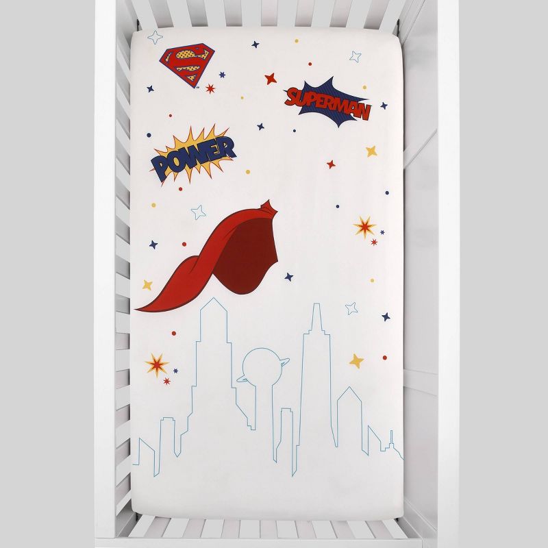Warner Bros. Superman Photo Op Nursery Fitted Crib Sheet - White, 2 of 5
