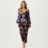 Anna-Kaci Lounge Women's 3-Piece Set Satin Baroque Print Pajama Cami with Matching Robe and Relaxed Straight-Leg Pants - 3 of 4