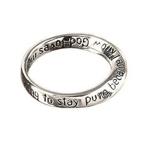 Dicksons Love Purity Trust God Loves Silver Plated Mobius Inspirational Ring Size 5 - 1 of 1