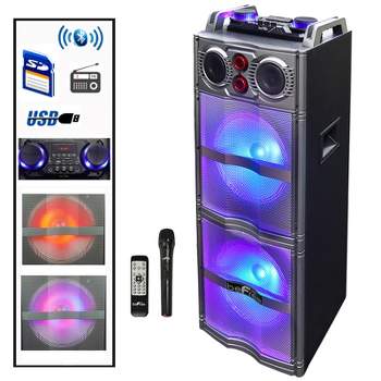 beFree Sound Double 10 Inch Subwoofer Portable Bluetooth Party Speaker