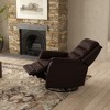 Top Grain Leather Swivel Glider Recliner with Manual Footrest, Dense Foam Cushions and Kiln-Dried Hardwood Frame, Madras Comfortable Durable Design - 3 of 4