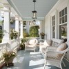 LNC 14.2" Cage Farmhouse Outdoor Pendant Lamp Matte Black: Weather-Resistant, Textured Glass Shade, E26 - 4 of 4