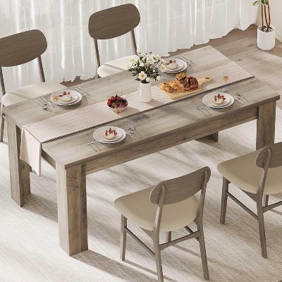 Jojoka 63" Rectangular Dining Table for 4-6 People - Large Wooden Kitchen & Farmhouse Dinner Table - Easy Assembly for Dining Room & Living Room