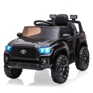12V Licensed Toyota Tacoma Kids Ride On Truck, Electric Car w/Remote, 2 Speeds, Suspension, Seat Belt & Headlights - 1 of 4