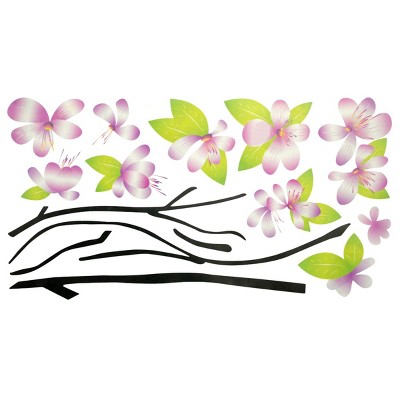 Slickblue Fresh Blossoms Wall Art Decals – Waterproof Vinyl Stickers for Floral Home Decoration, 13.4" x 26.8"