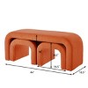Syemin Ottomans and Benches 3-Piece Modern Ottoman Bench Set, Wide Upholstered Bed Bench, U-Shaped Entry Bench Vanity Stool, Orange, 44"*16.5"*18" - 3 of 4