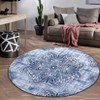 Area Rug Vintage Medallion Machine Washable Rugs Non Slip Non Shedding Distressed Printed Low Pile Foldable Carpet for Bedroom Living Room Playroom - 2 of 4