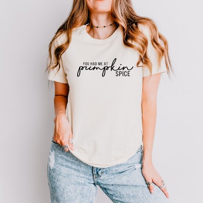 Simply Sage Market You Had Me At Pumpkin Spice Short Sleeve Tee - L - Cream