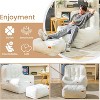 Hooseng Giant Bean Bag Chair with Ottoman for Adult, Big Bean Bag Sofa with Foam Filler, Fluffy Lazy Floor Couch for Bedroom, Living Room - 4 of 4