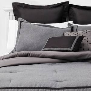 8pc Queen Affina Hotel Comforter Set Gray/Black
