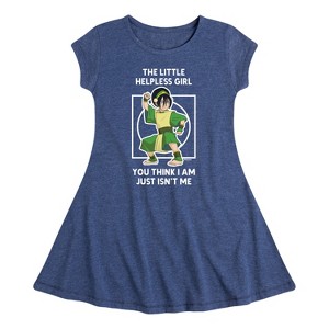Girls' - Avatar: The Last Airbender - Toph Fit & Flair Cap Sleeve Dress - 1 of 4