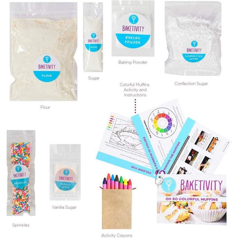 BAKETIVITY Kids Baking DIY Activity Kit - Bake Delicious Confetti Muffins with Pre-Measured Ingredients – Best Gift Idea for Boys and Girls Ages 6-12, 3 of 8