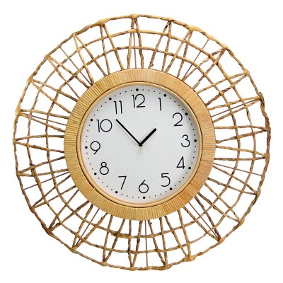 VIP Metal 28 in. Yellow Aged Wall Clock
