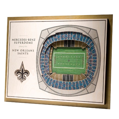 New Orleans Saints Mercedes-Benz Superdome Stadiumview 3D Wall Art – Sports  Fanz