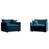 Chenille Upholstered Armrest Sofa Set of 2, Armchairs with Toss Pillows, High-End Living Room Side Chairs - 4 of 4