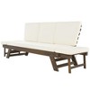 Adjustable Wooden Patio Daybed with Cushions -Compact Design for Small Spaces - 3 of 4