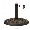 19" Patio Umbrella Base, 26 lbs Concrete Heavy Duty Umbrella Stand, Round Patio Umbrella Holder for 1.5"/1.9" Umbrella Poles for Outdoor, Lawn - 3 of 4