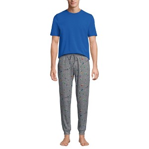 Lands' End Men's Knit Jersey Pajama Sleep Set - 1 of 3