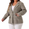 Agnes Orinda Women's Plus Size Business Casual Outfits Lapel Notch Trendy Formal Plaid Office Blazers - 2 of 4