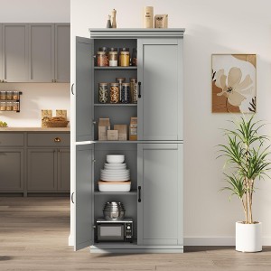 Pantry Cabinet,70" Tall Kitchen Pantry Cabinets with 2 Doors and 3 Adjustable Shelves, Freestanding Cupboard, Modern Storage Cabinet for Bathroom - 1 of 4