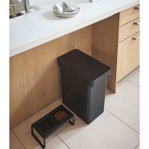 Yamazaki Home Rolling Airtight Pet Food Container (25 lbs.) Black 25 ...