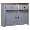 vidaXL Sideboard Gray 36.6 inches x15.7 inches x31.5 inches  Solid Pinewood Panama Range - 3 of 4
