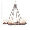 Toltec Lighting Nouvelle 6 - Light Chandelier in  Graphite with 4" Square Clear Bubble Shade - 2 of 2