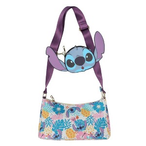 Disney Stitch Pineapple & Palm Leaves Women's Hand Bag With Coin Purse - 1 of 4