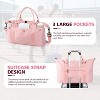 Waterproof Travel Duffle Bag with Trolley Sleeve, Weekender Carry On Tote for Women, Gym and Hospital Bag in Coral Pink - 4 of 4